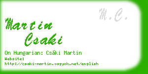 martin csaki business card