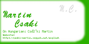 martin csaki business card
